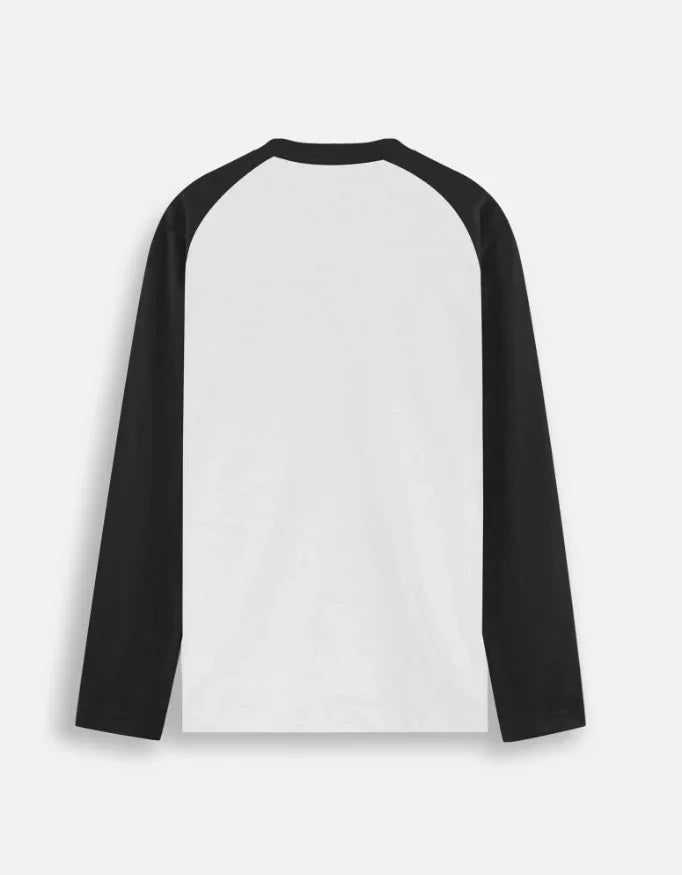 Nairove Closet black and white long sleeve raglan shirt back view