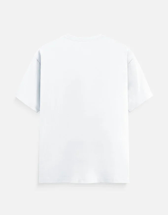 Back view of plain white short sleeve t-shirt, Nairove Closet fashion basics