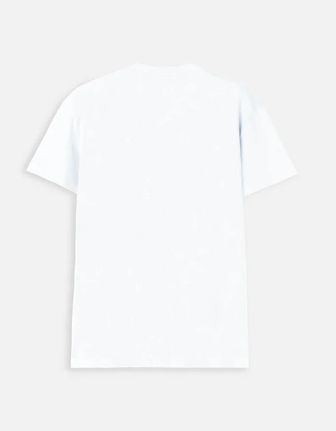 Back view of plain white short sleeve t-shirt on light background, Nairove Closet fashion