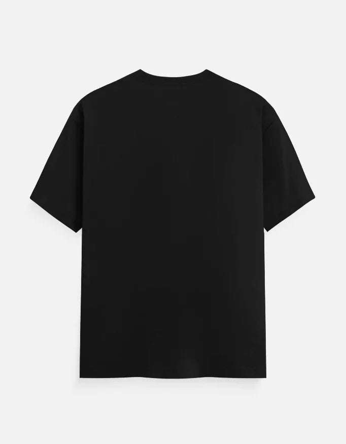 Plain black short sleeve t-shirt back view, Nairove Closet fashion basics