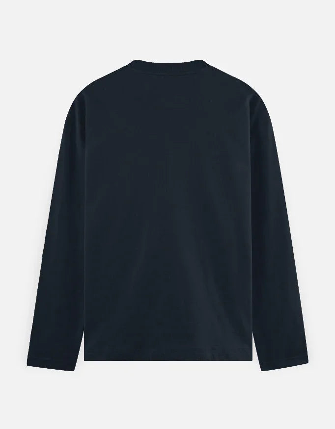 Back view of plain black long sleeve shirt, Nairove Closet fashion, minimalist style
