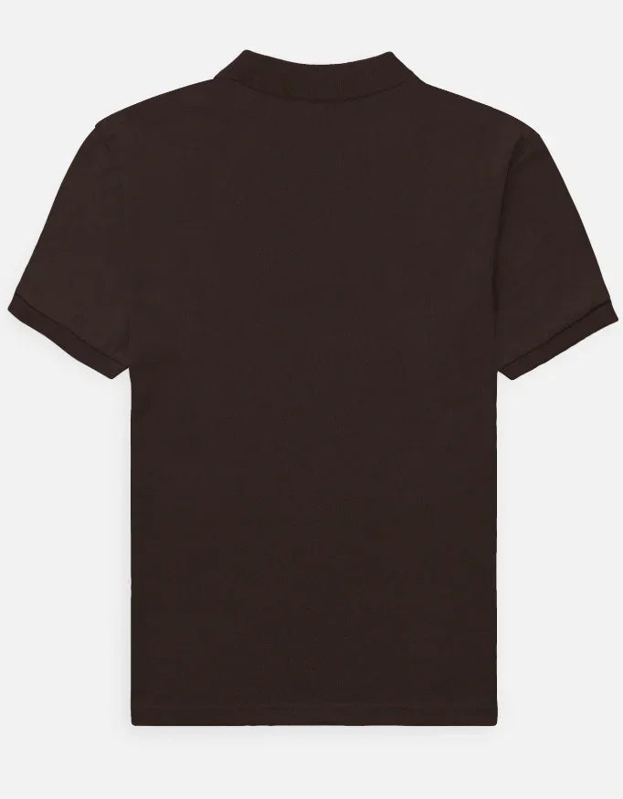 Back view of a short-sleeve black polo shirt from Nairove Closet