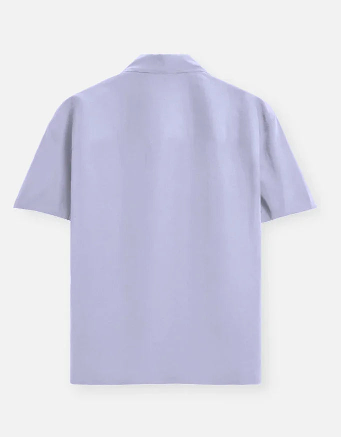 Light purple short-sleeve shirt back view, modern fashion at Nairove Closet