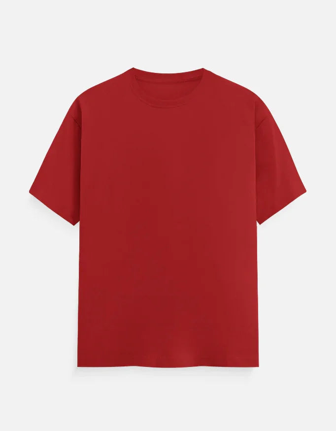 Nairove Closet plain red crew neck short sleeve t-shirt on white background