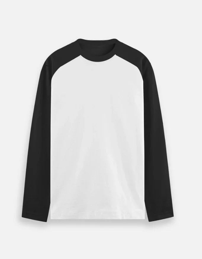Black and white long sleeve raglan shirt Nairove Closet latest fashion collection