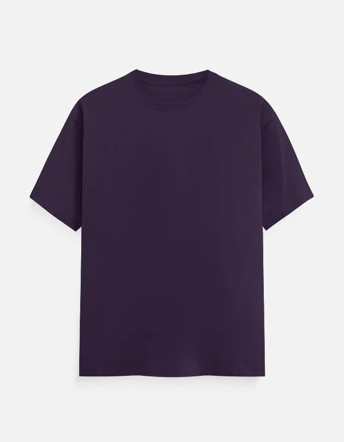 Nairove Closet plain dark purple t-shirt, short sleeve, crew neck, modern minimalist style