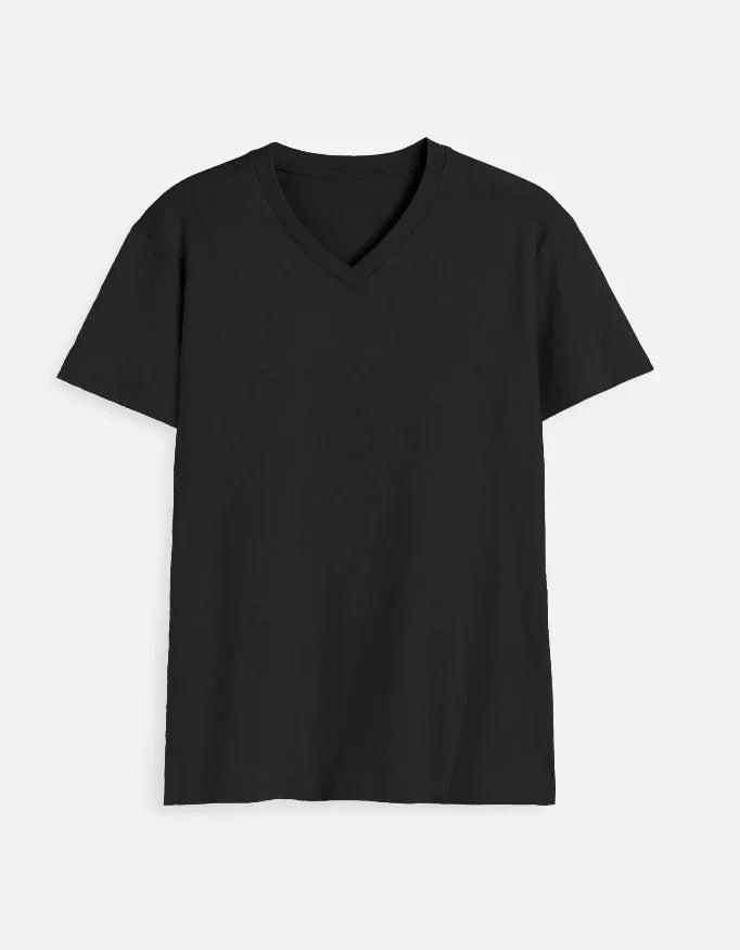 Black V-neck short sleeve t-shirt, Nairove Closet comfort fashion essential