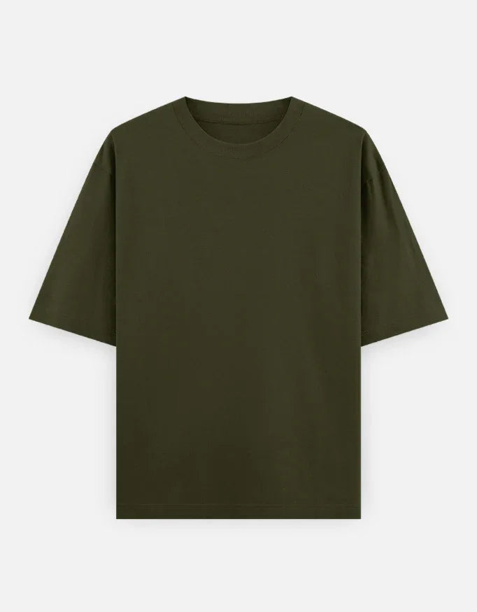 Olive green unisex short sleeve T-shirt, minimalist fashion by Nairove Closet