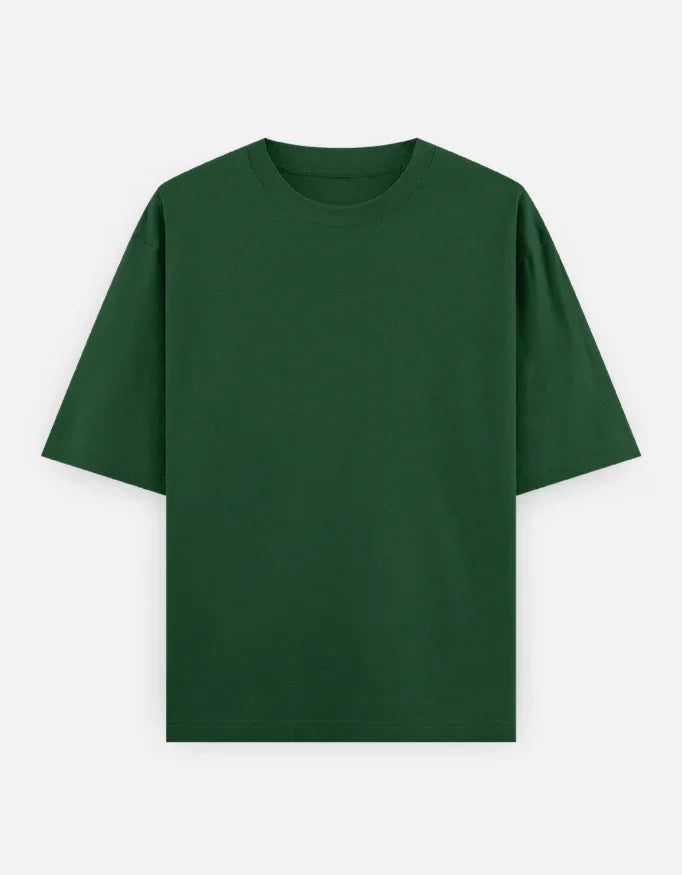 Forest green oversized t-shirt from Nairove Closet, short sleeves, minimal design