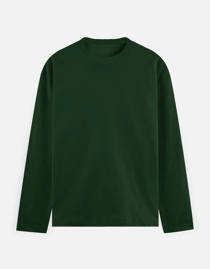 Dark green long sleeve crew neck shirt from Nairove Closet on white background