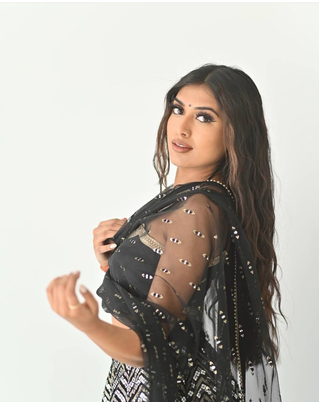 Black Sleveless Lehenga