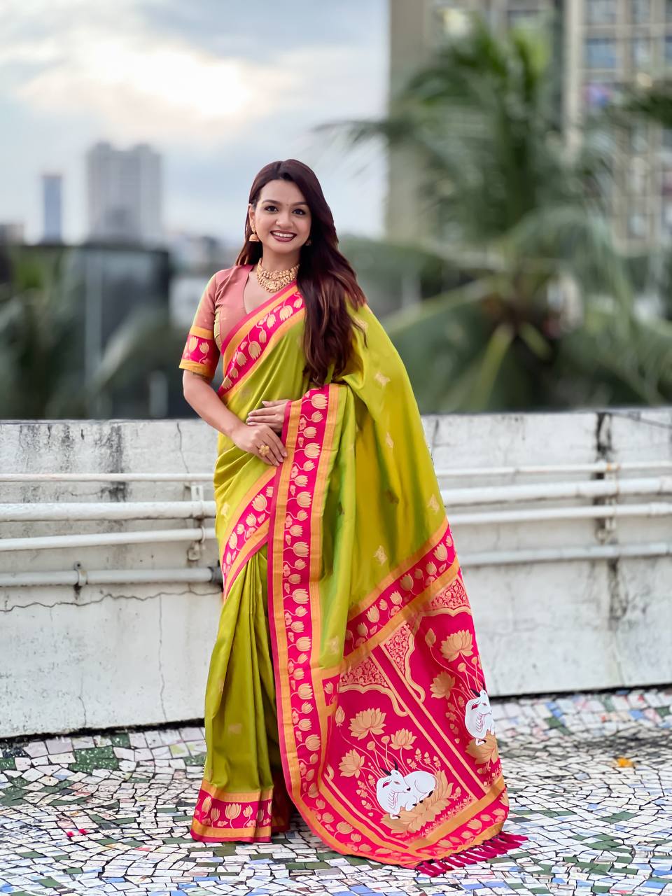 Green Paithani Saree