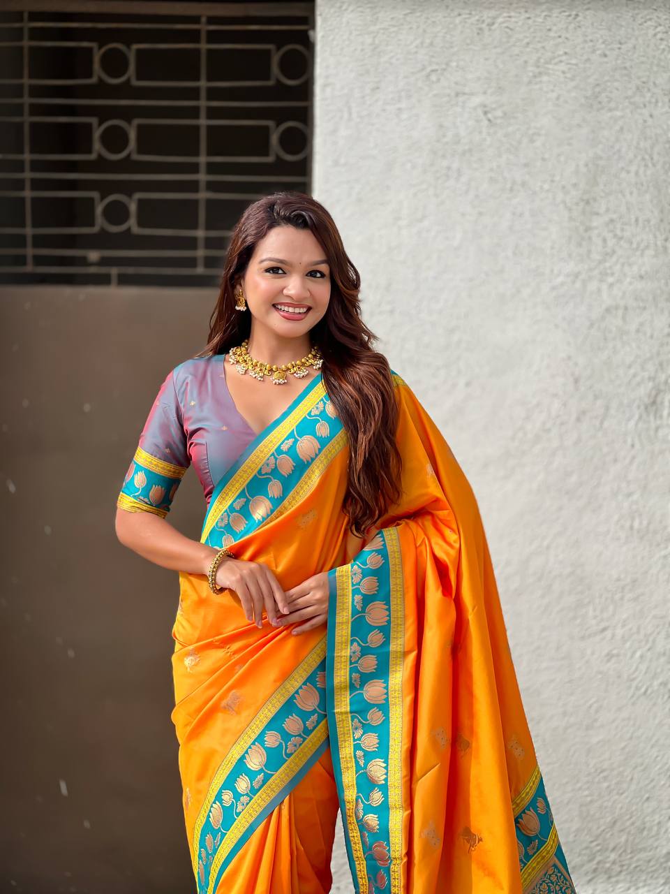 Yellow Paithani Saree