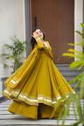 Mustard Olive Anarkali