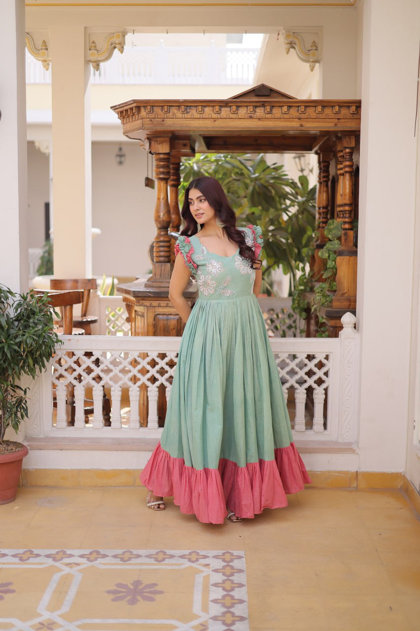 SeaGreen Cotton Gown