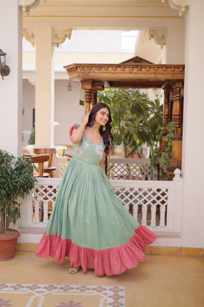 SeaGreen Cotton Gown