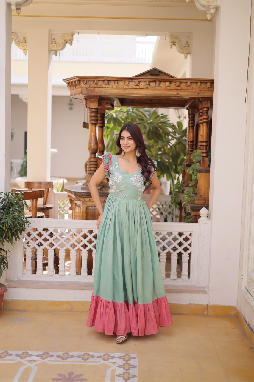 SeaGreen Cotton Gown