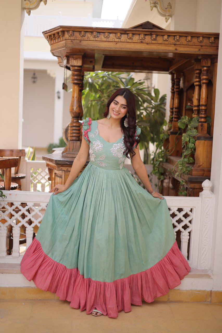 SeaGreen Cotton Gown