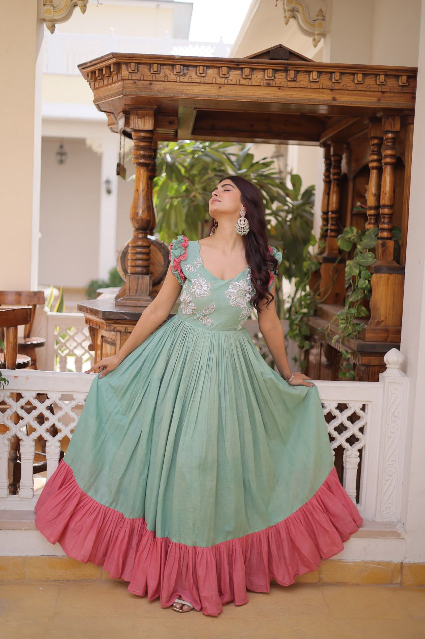 SeaGreen Cotton Gown