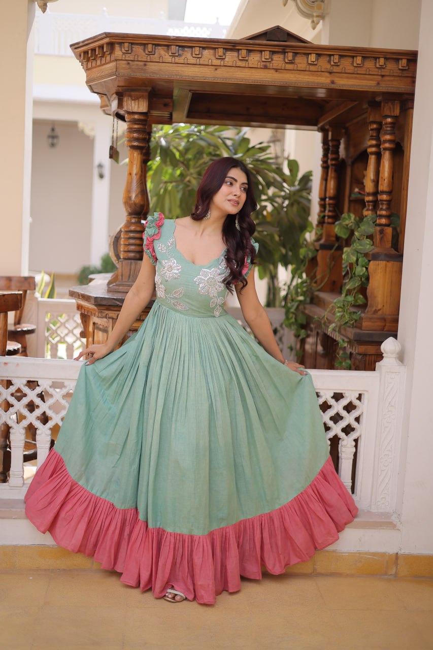 SeaGreen Cotton Gown