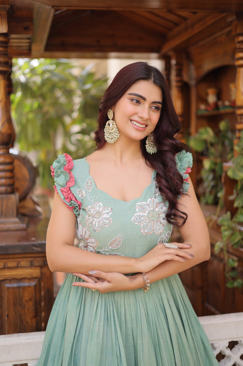 SeaGreen Cotton Gown