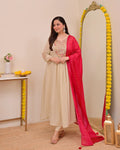 Cream Anarkali