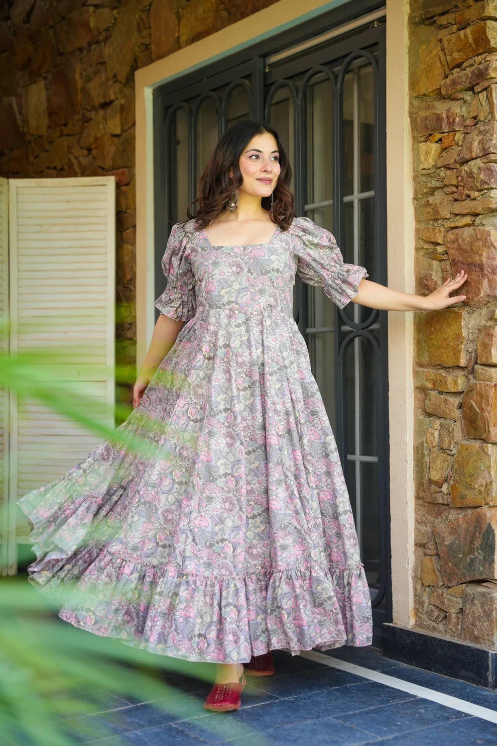 Dusty Lilac Floral Gown