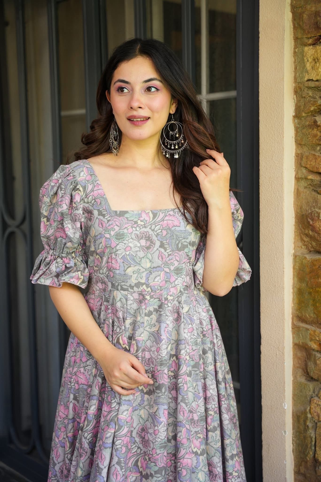 Dusty Lilac Floral Gown