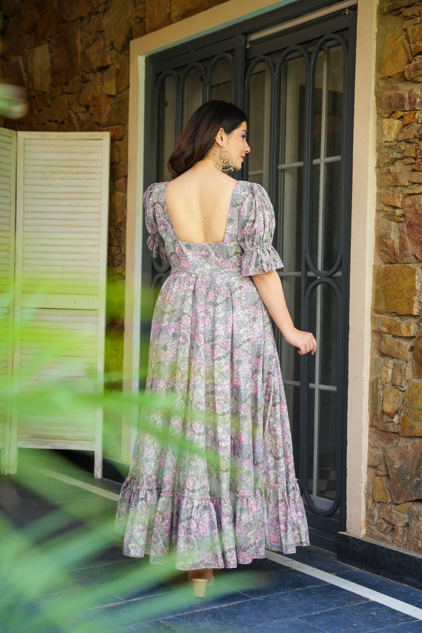 Dusty Lilac Floral Gown