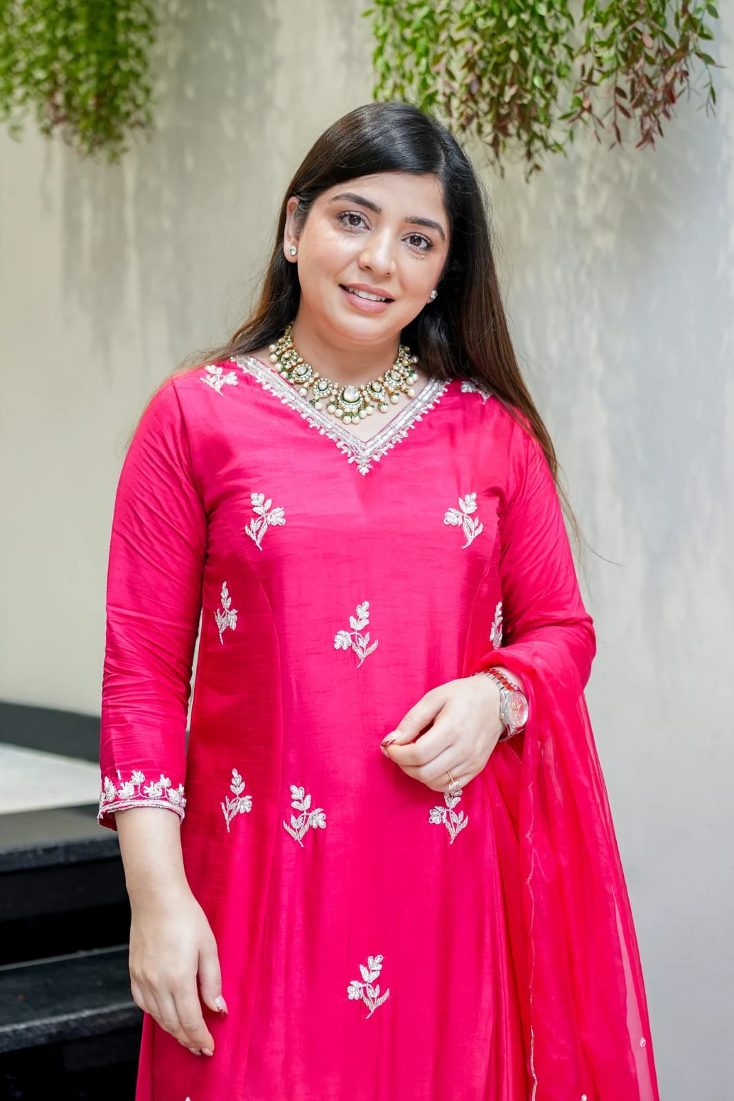 Wine Pink Kurti Set