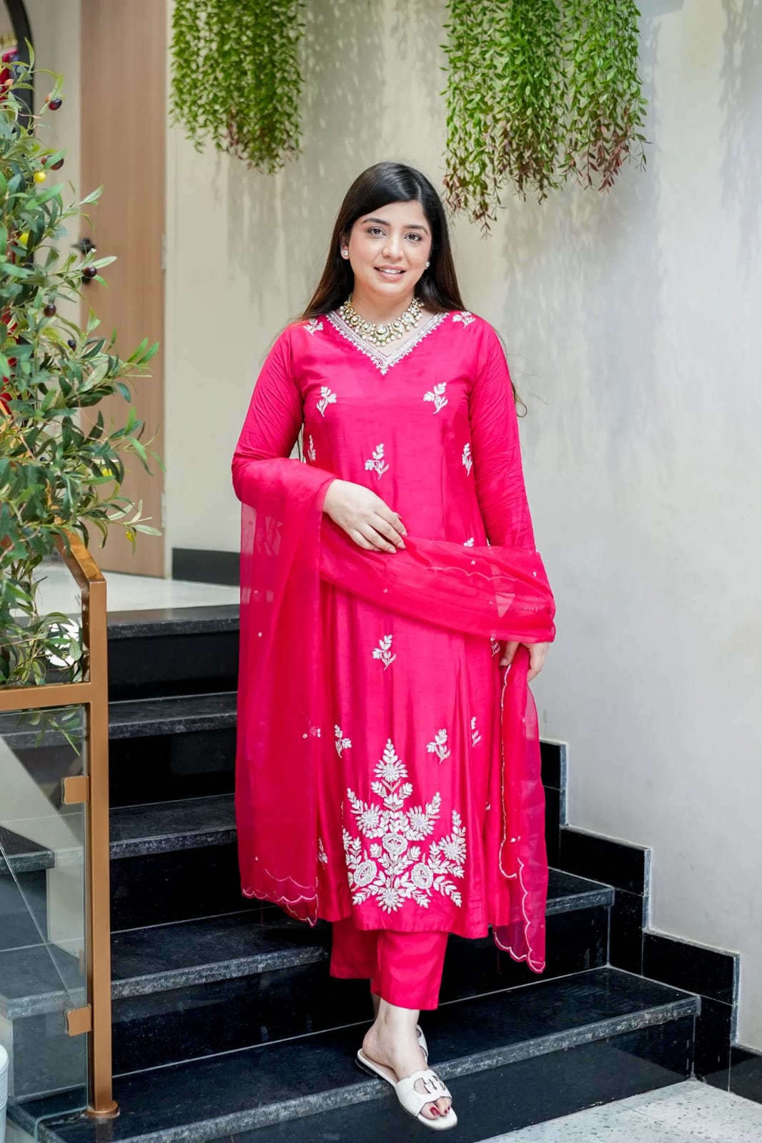 Wine Pink Kurti Set