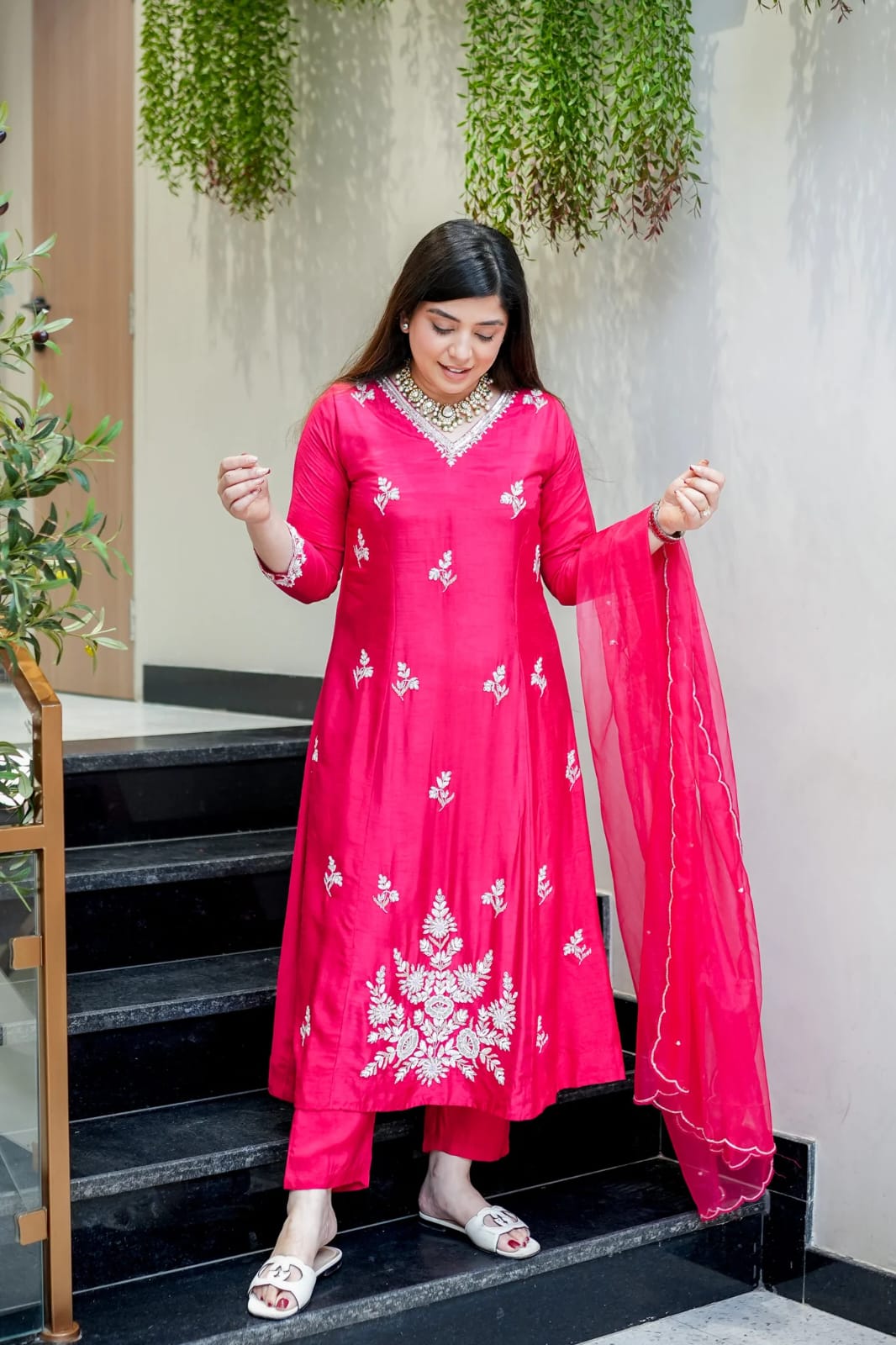 Wine Pink Kurti Set
