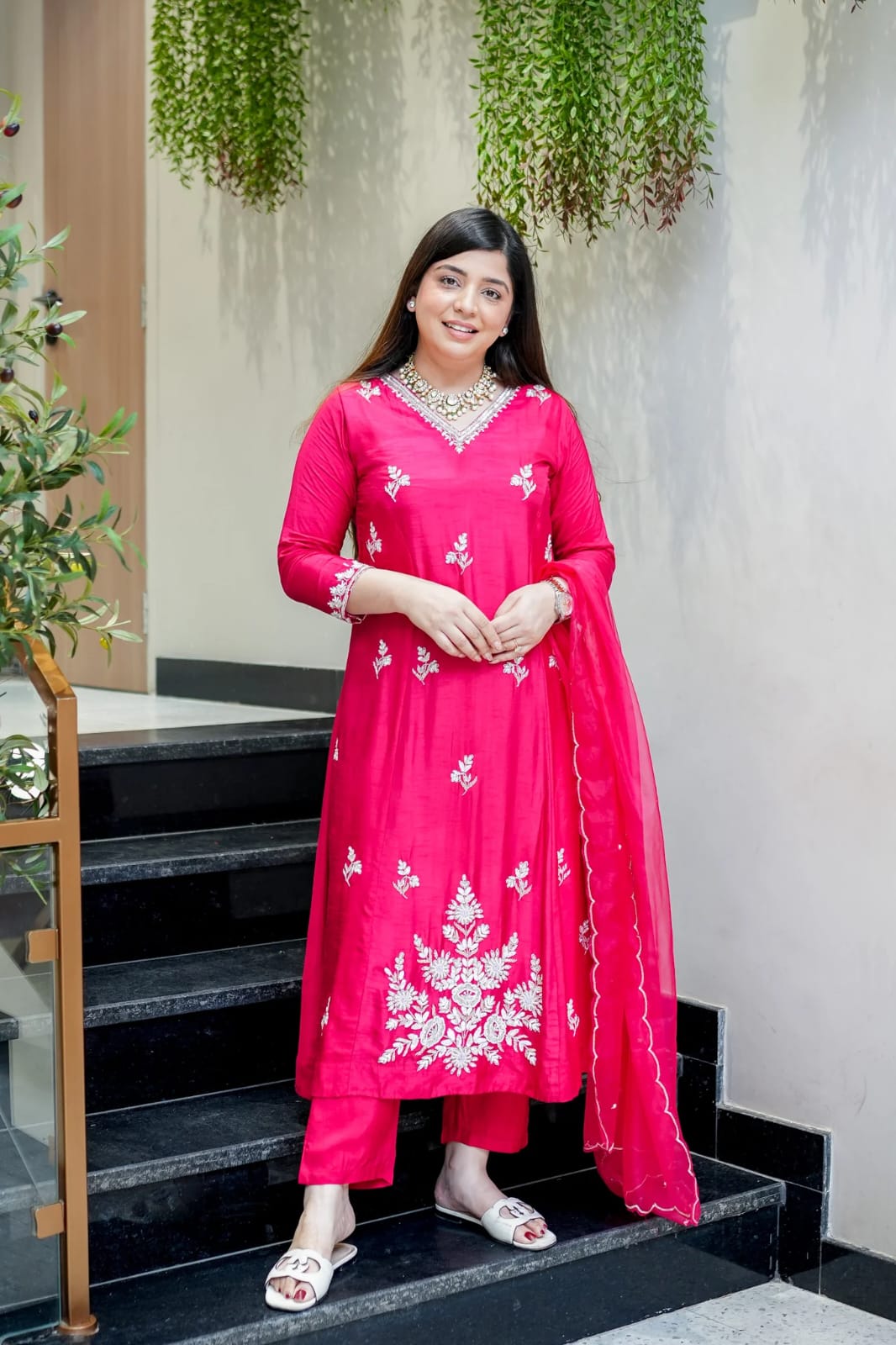 Wine Pink Kurti Set