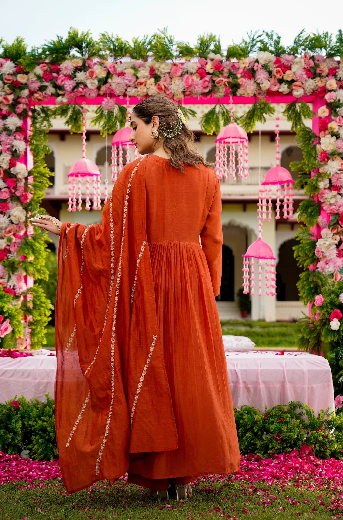 Rust Orange Kurti Set