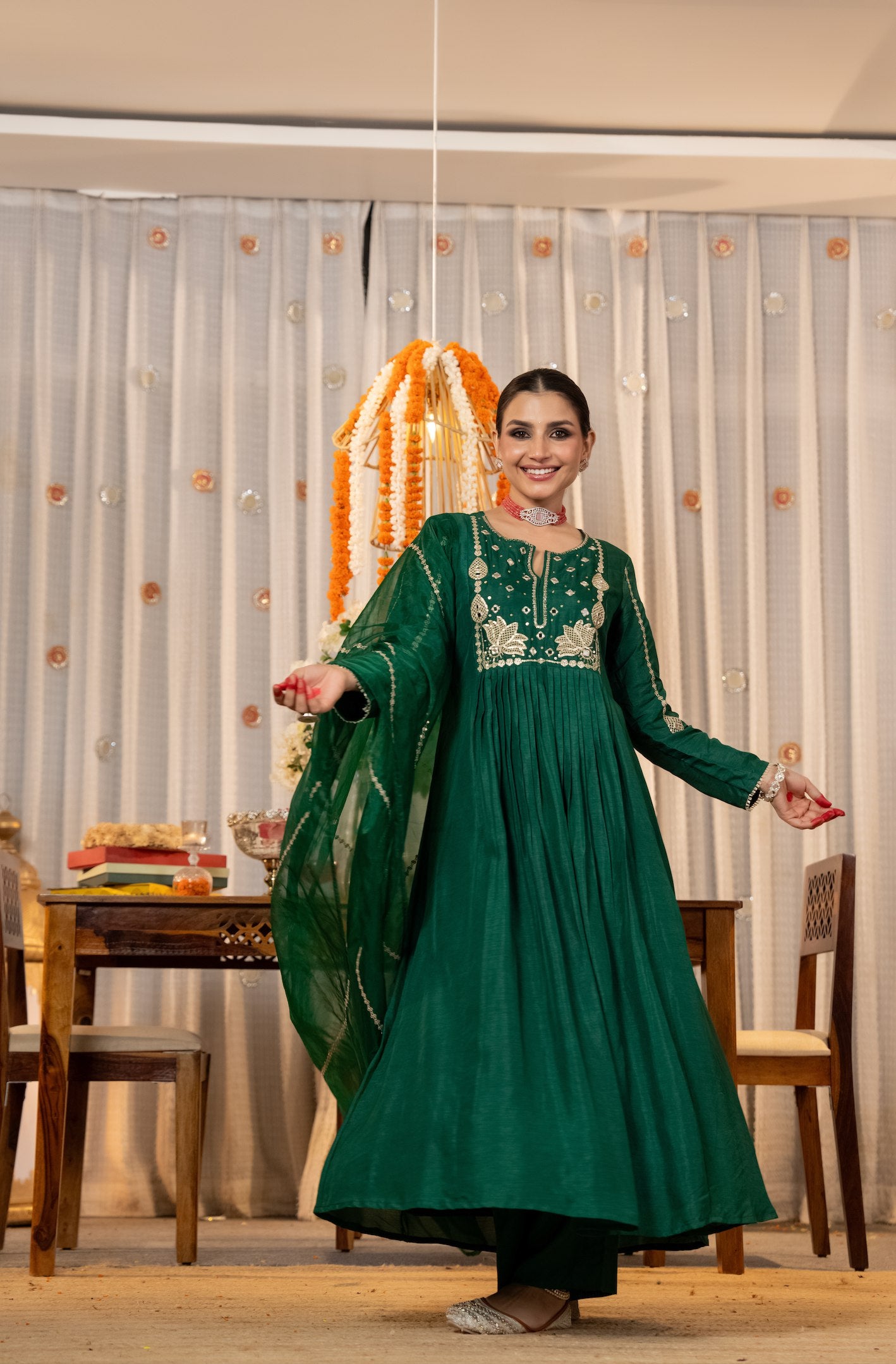 Green Kurti Set
