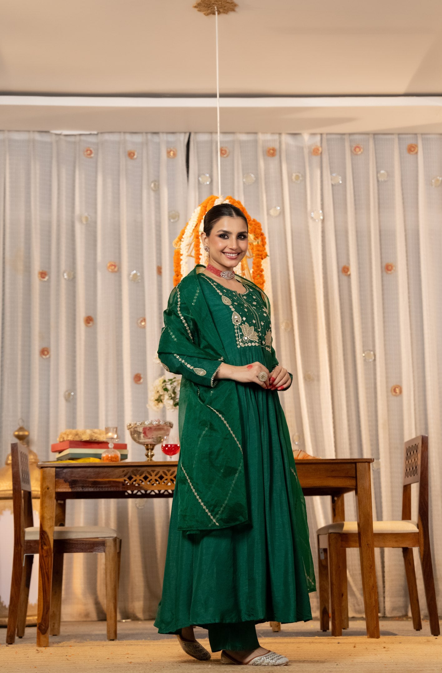 Green Kurti Set