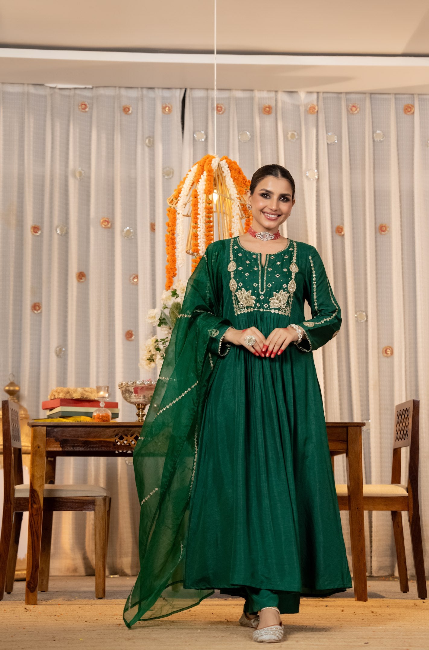 Green Kurti Set