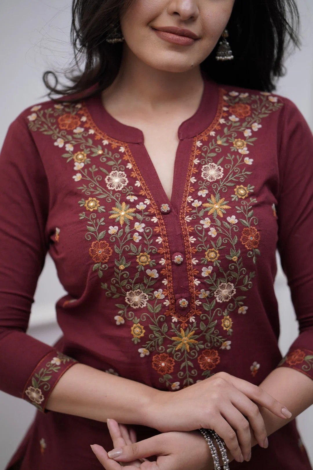 Maroon Kurti Set