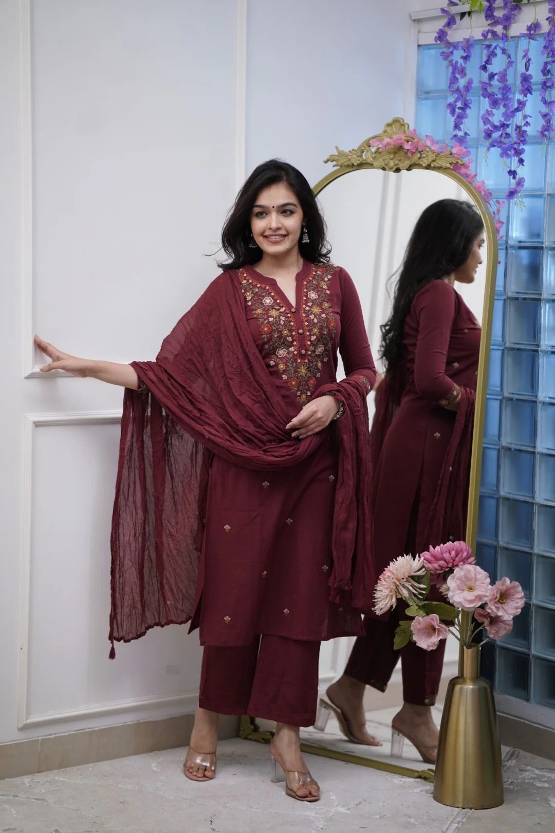 Maroon Kurti Set