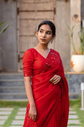 Valentine Red Saree