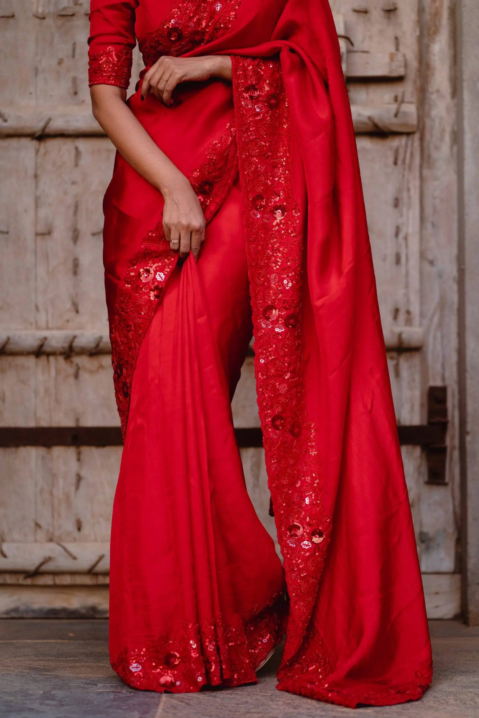 Valentine Red Saree