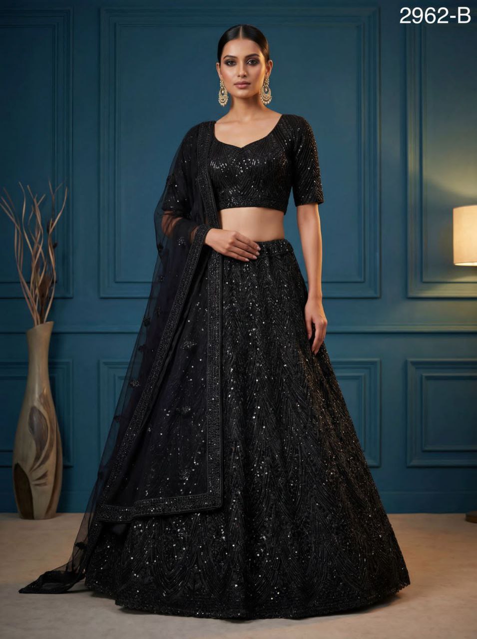 Black Net Lehenga
