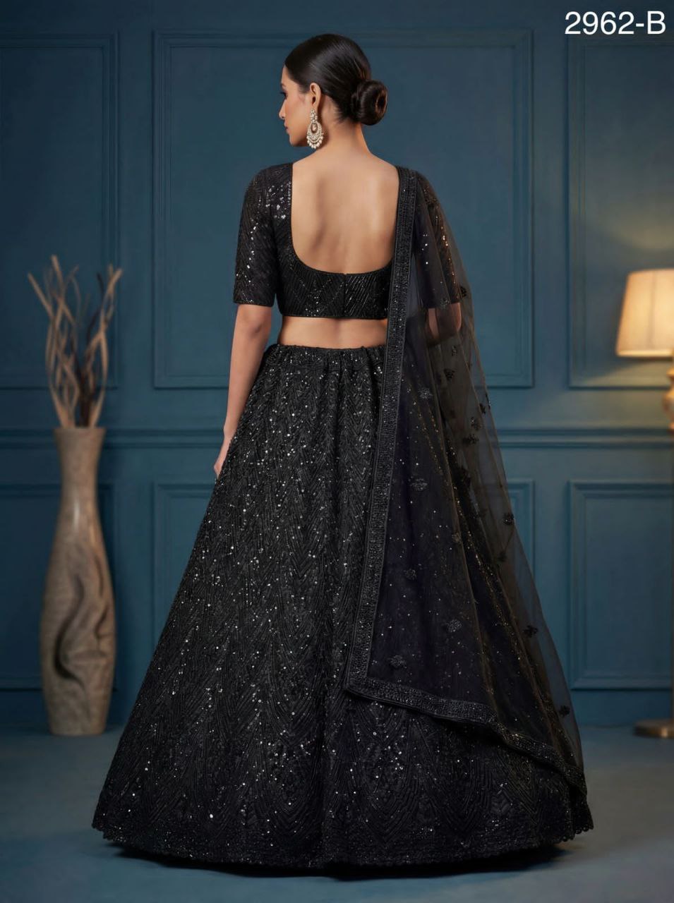 Black Net Lehenga