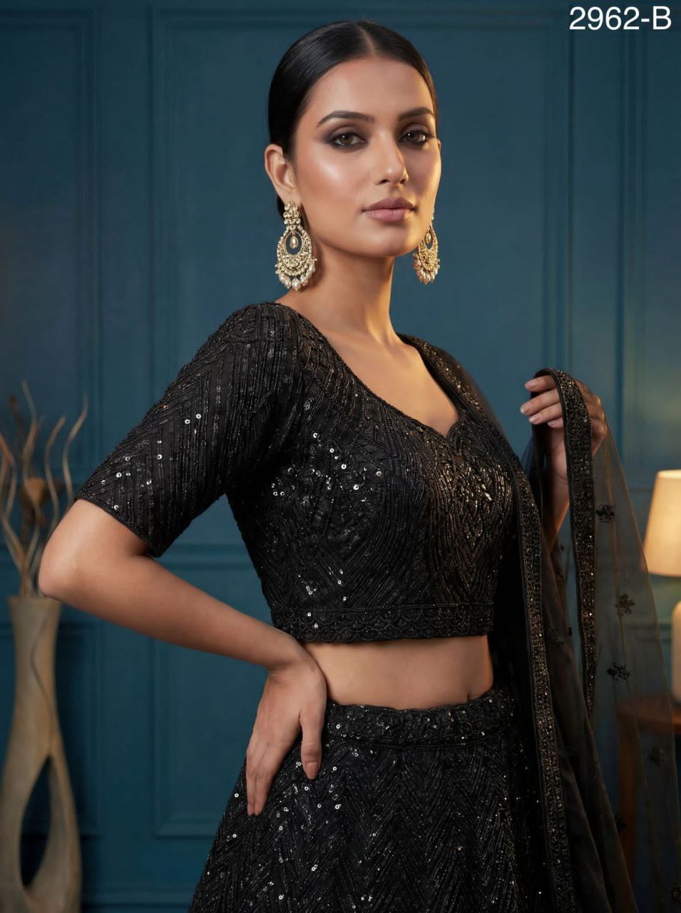 Black Net Lehenga