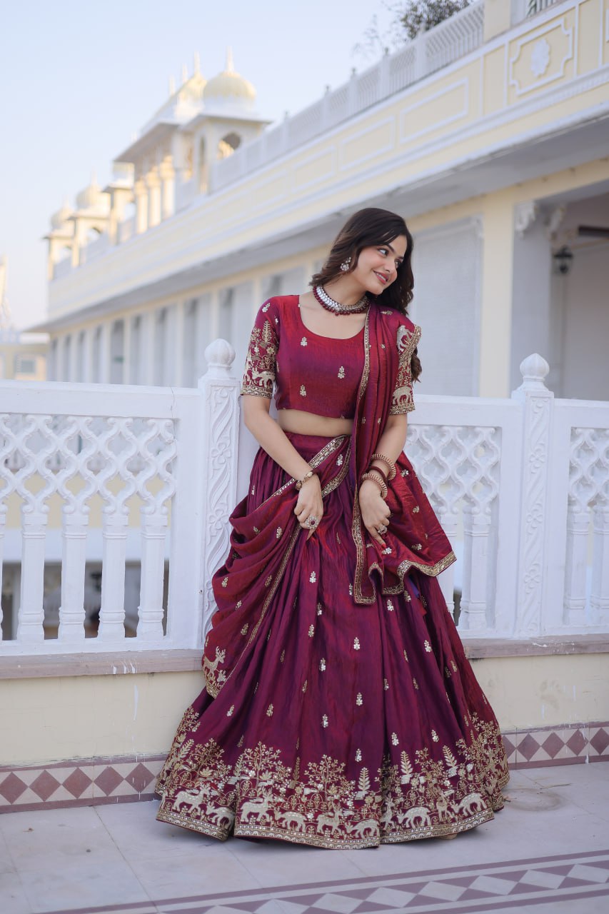 Red Silk Lehenga