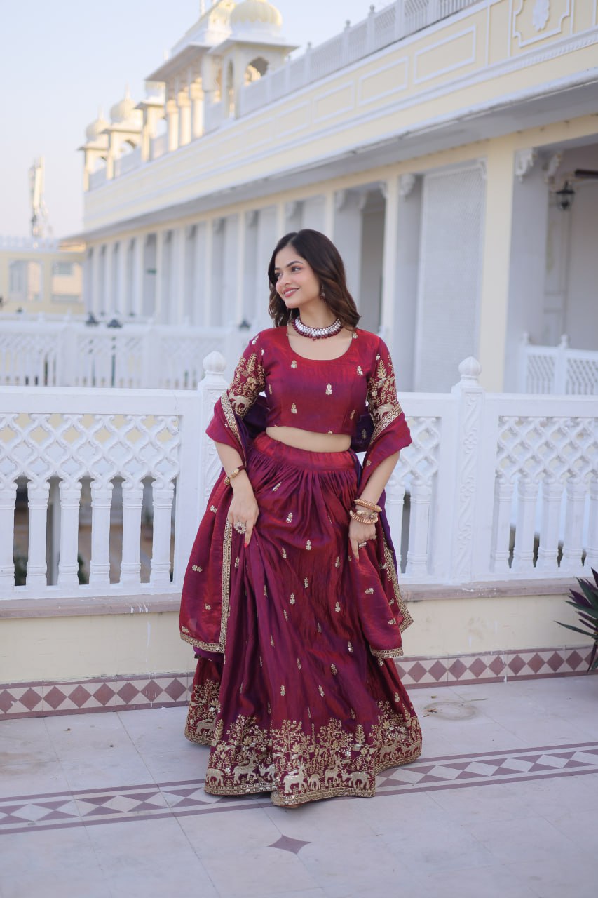 Red Silk Lehenga