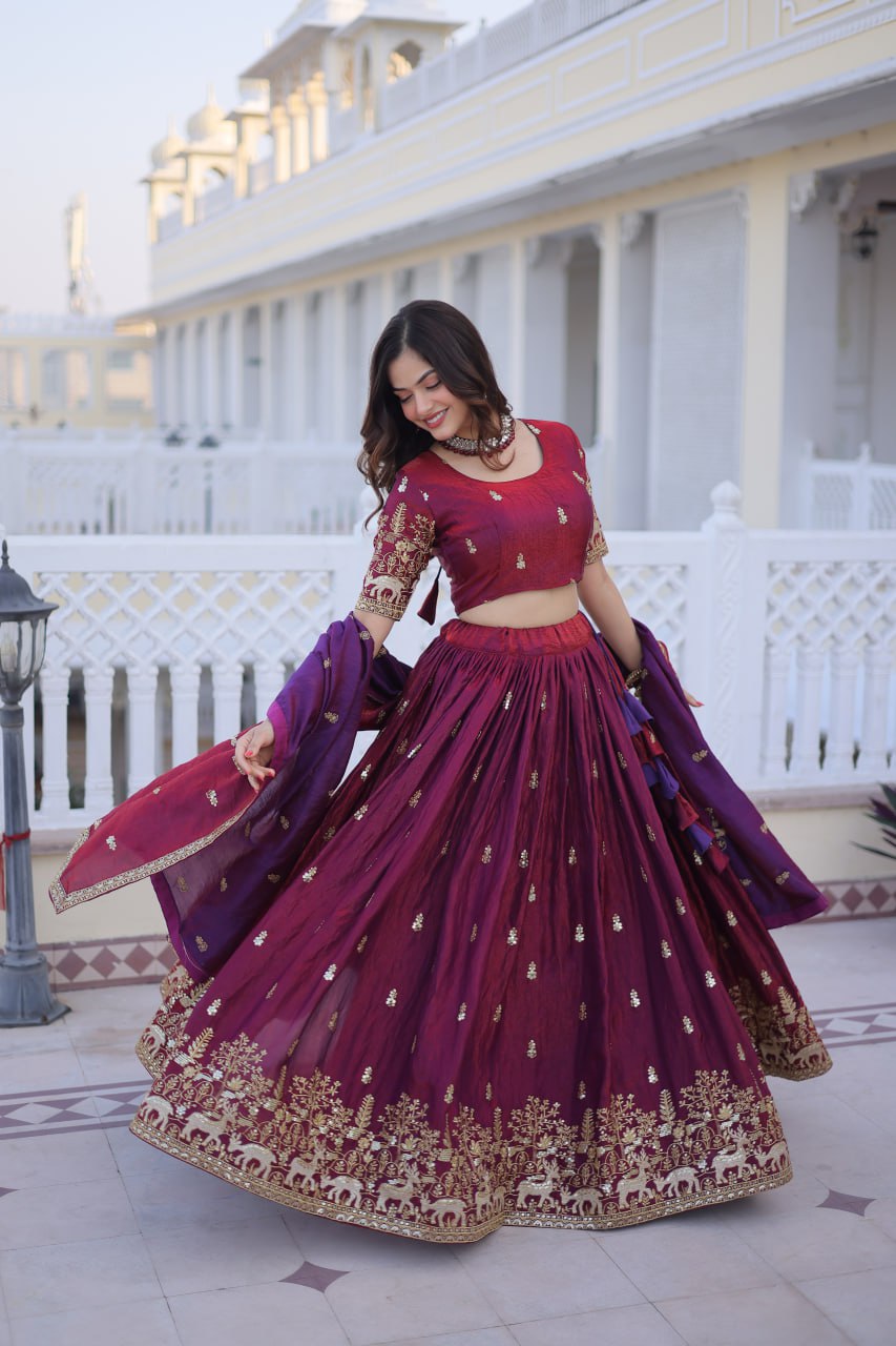 Red Silk Lehenga