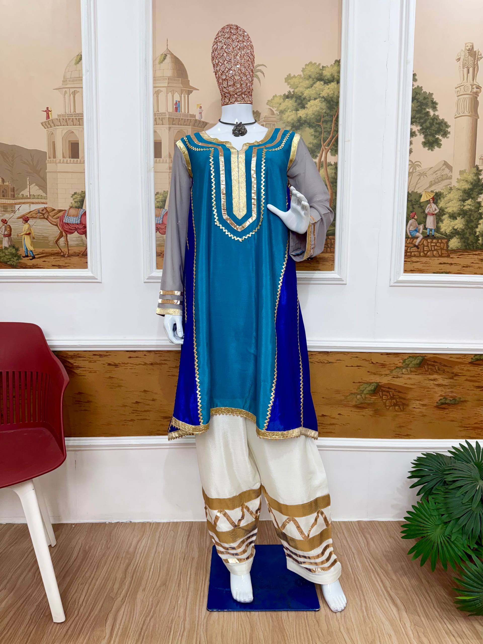 Blue Chinon Kurti