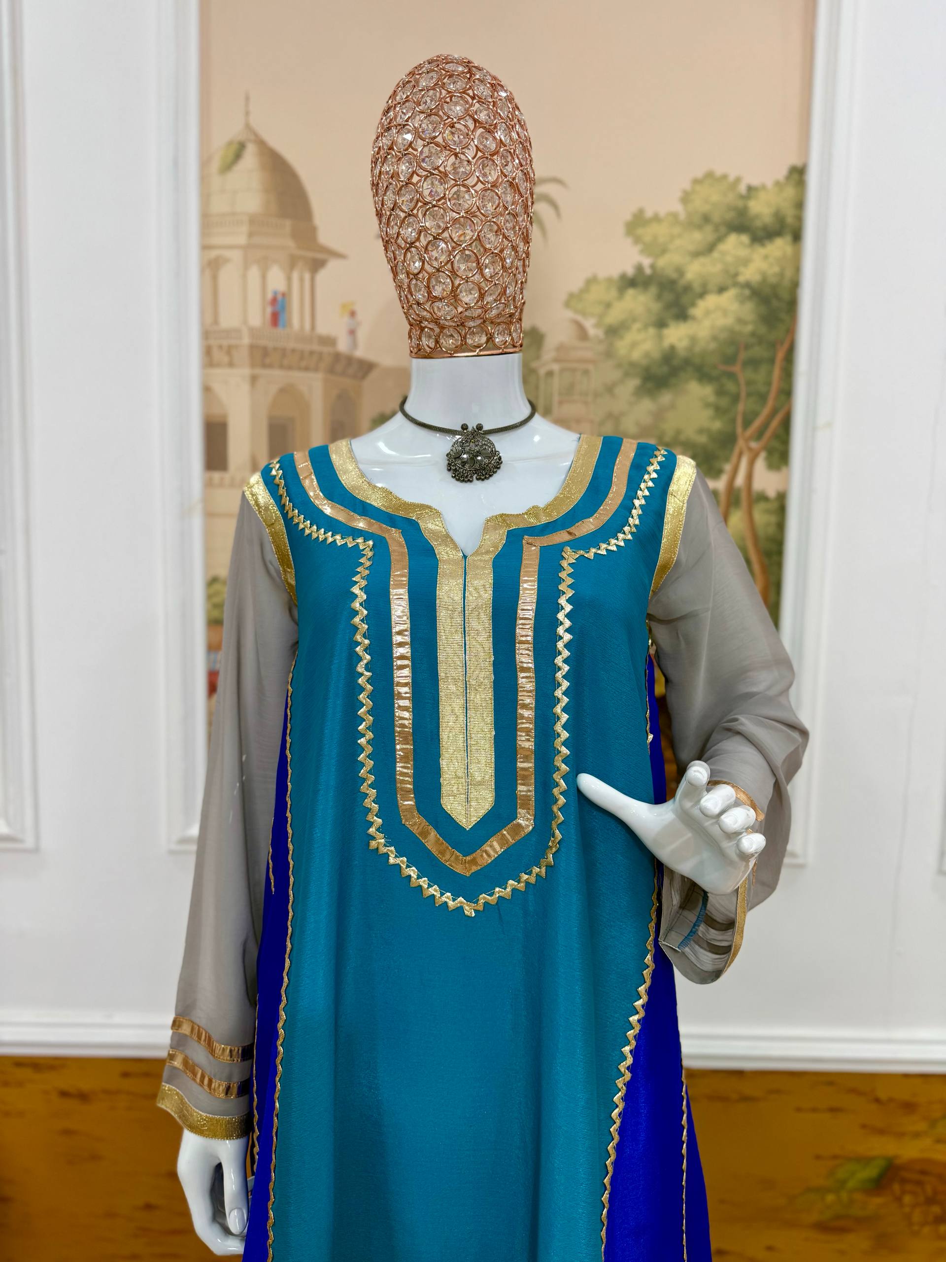 Blue Chinon Kurti
