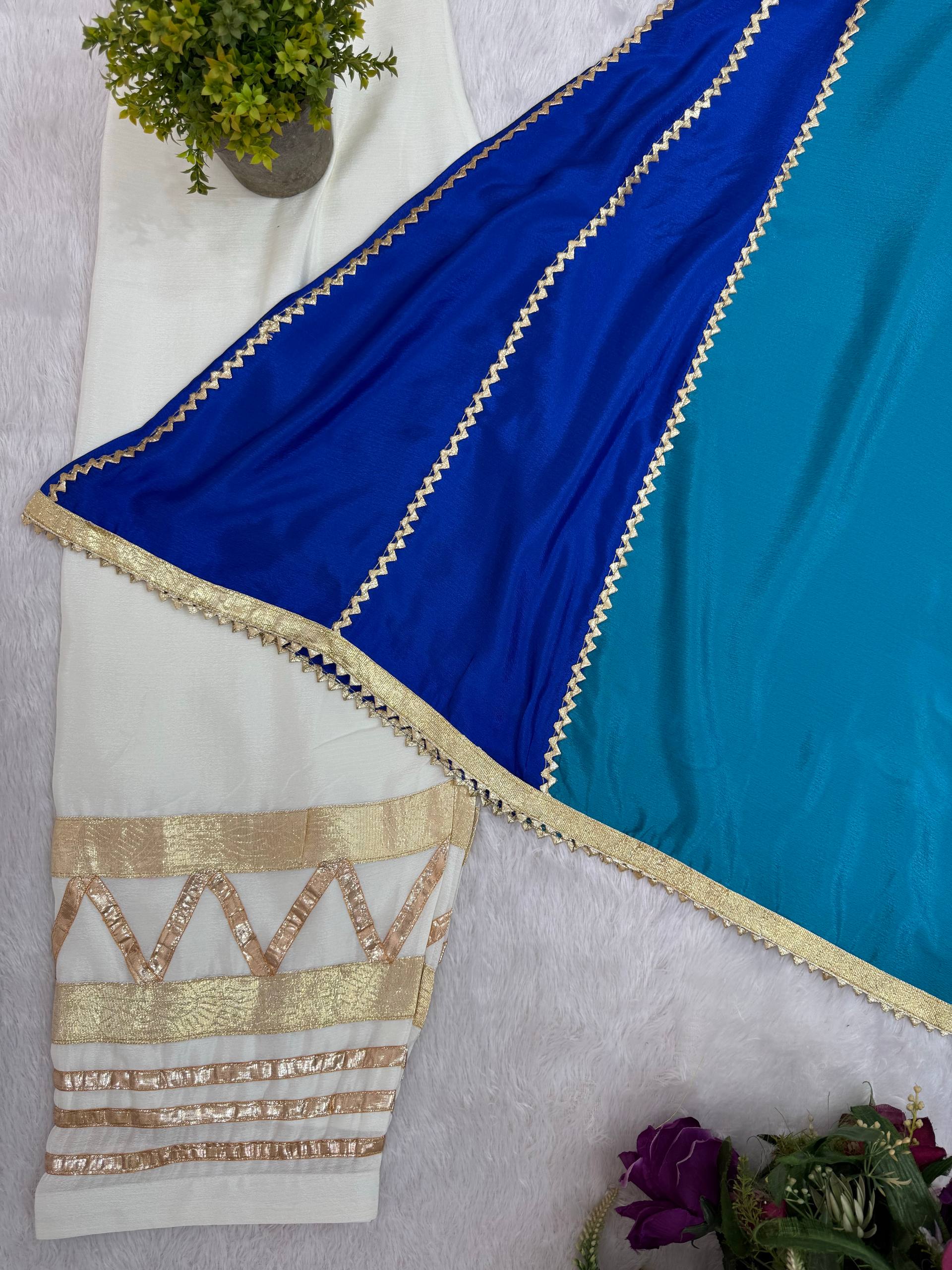 Blue Chinon Kurti